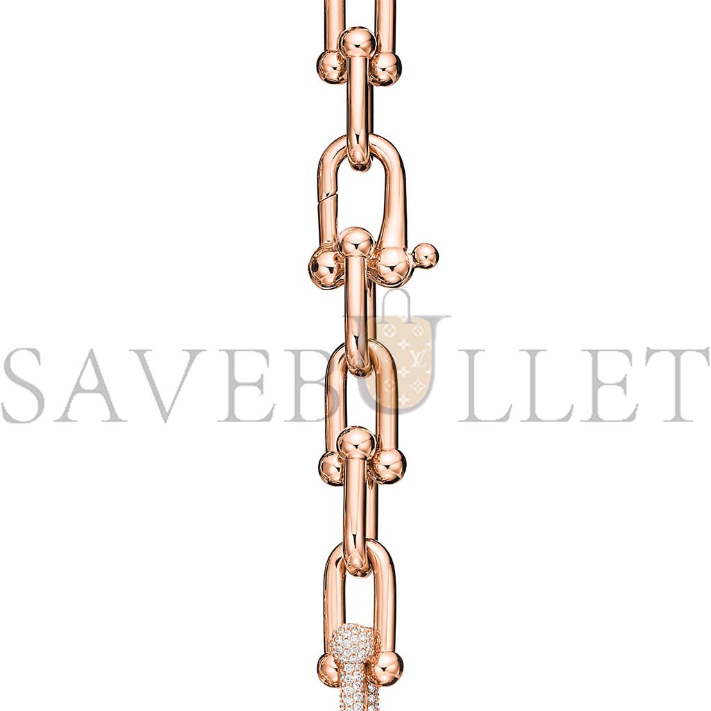 TIFFANY LARGE LINK BRACELET IN ROSE GOLD WITH DIAMONDS